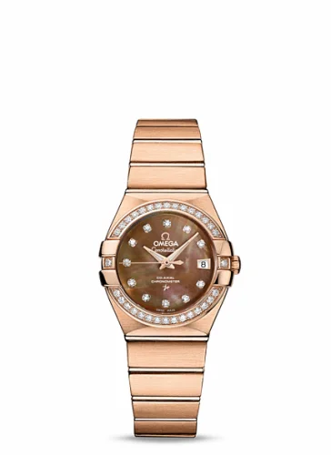 Omega Constellation Co-Axial 27 Brushed Red Gold / Diamond / Brown MOP 123.55.27.20.57.001 (12355272057001)